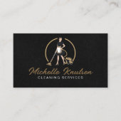 プロフェッショナルハウスクリーニングサービスブラック金ゴールド 名刺 (正面)
