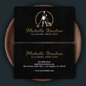 プロフェッショナルハウスクリーニングサービスブラック金ゴールド 名刺