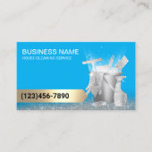 プロフェッショナルハウスクリーニングサービスブルー&シルバー 名刺 (正面)