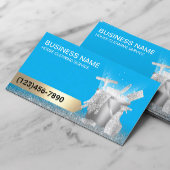 プロフェッショナルハウスクリーニングサービスブルー&シルバー 名刺