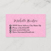 プロフェッショナルハウスクリーニングサービスホットピンク 名刺 (裏面)
