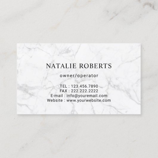 プロフェッショナルハウスクリーニングサービスモダン大理石 名刺 (裏面)