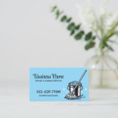 プロフェッショナルハウスクリーニングサービスライトブルー 名刺 (スタンド正面)