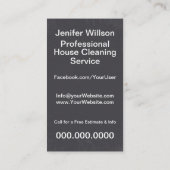 プロフェッショナルハウスクリーニングサービス 名刺 (裏面)