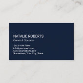 プロフェッショナルハウスクリーニングネイビーブルーウォーター色 名刺 (裏面)
