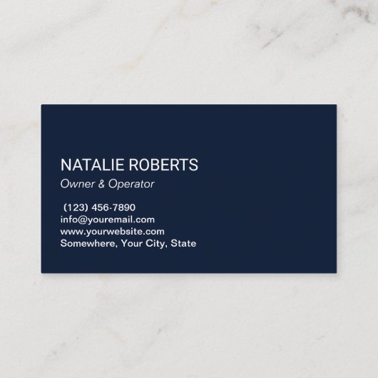 プロフェッショナルハウスクリーニングネイビーブルーウォーター色 名刺 (裏面)