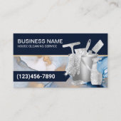 プロフェッショナルハウスクリーニングネイビーブルーウォーター色 名刺 (正面)