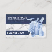 プロフェッショナルハウスクリーニングネイビーブルーマーブル 名刺 (正面)