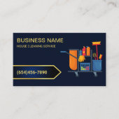 プロフェッショナルハウスクリーニングバラネイビーブルー 名刺 (正面)