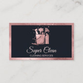 プロフェッショナルハウスクリーニングバラ金ゴールドグリッターバス 名刺 (正面)