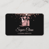 プロフェッショナルハウスクリーニングバラ金ゴールドグリッターバス 名刺 (正面)