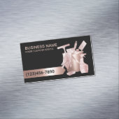 プロフェッショナルハウスクリーニングバラ金ゴールドグリッター マグネット名刺 (インサイチュ)