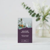 プロフェッショナルハウスクリーニングパープルホワイト 名刺 (スタンド正面)