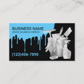 プロフェッショナルハウスクリーニングブルーウォータードリップスブラック 名刺 (正面)