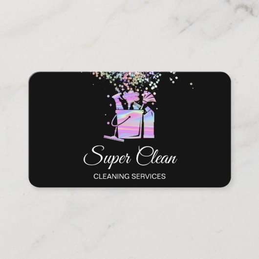 プロフェッショナルハウスクリーニングメイドホログラフ 名刺 (正面)