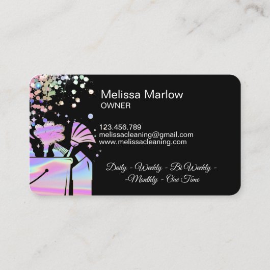 プロフェッショナルハウスクリーニングメイドホログラフ 名刺 (裏面)