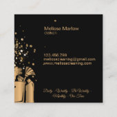 プロフェッショナルハウスクリーニングメイド金ゴールドグリッターバス スクエア名刺 (裏面)