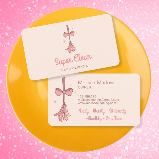 プロフェッショナルハウスクリーニングロゴレトロブロムボウ 名刺