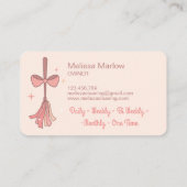 プロフェッショナルハウスクリーニングロゴレトロブロムボウ 名刺 (裏面)