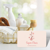 プロフェッショナルハウスクリーニングロゴレトロ箒 名刺