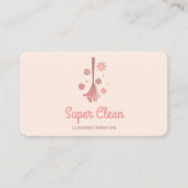 プロフェッショナルハウスクリーニングロゴレトロ箒 名刺 (正面)