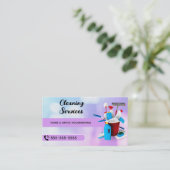 プロフェッショナルハウスクリーニング&メイドサービス 名刺 (スタンド正面)