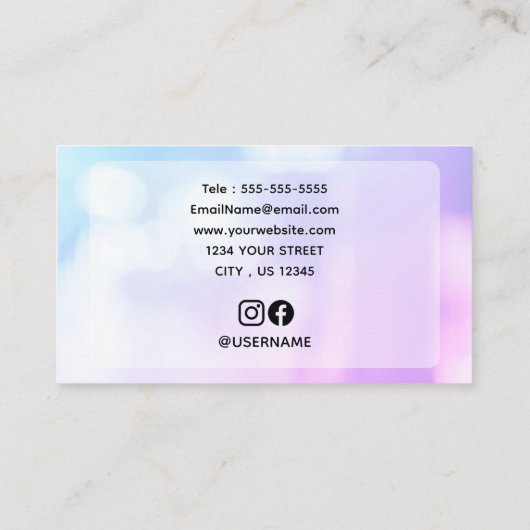 プロフェッショナルハウスクリーニング&メイドサービス 名刺 (裏面)