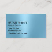 プロフェッショナルハウスクリーモダンニングブルーグリッター 名刺 (裏面)