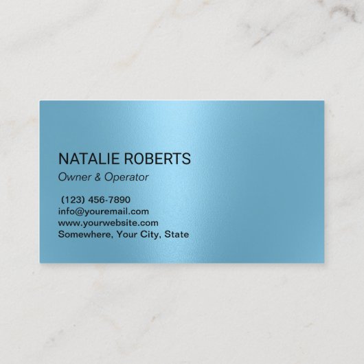 プロフェッショナルハウスクリーモダンニングブルーグリッター 名刺 (裏面)