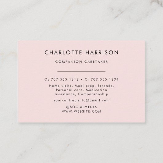 プロフェッショナルハウスケアバーサービス 名刺 (裏面)