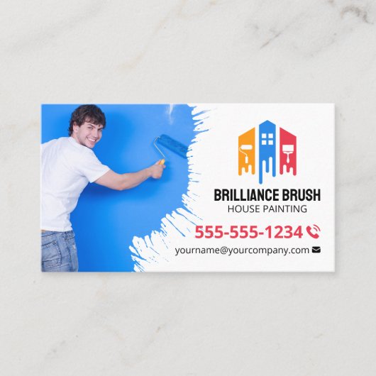 プロフェッショナルハウスペインター写真絵を描請与者 名刺 (正面)