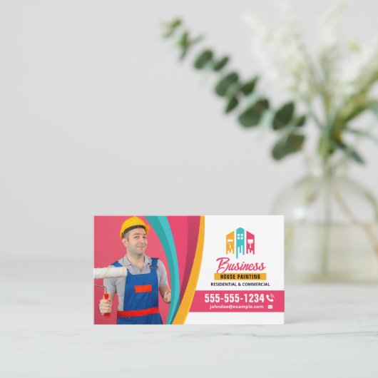 プロフェッショナルハウスペインター契約者写真 名刺 (スタンド正面)