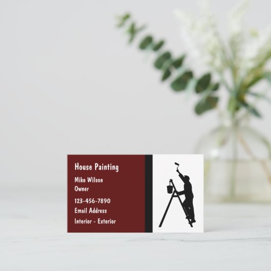 プロフェッショナルハウスペインター編集可能名刺 名刺 (スタンド正面)