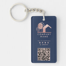 プロフェッショナルハウスロゴネイビーブルーバラ金ゴールドQr