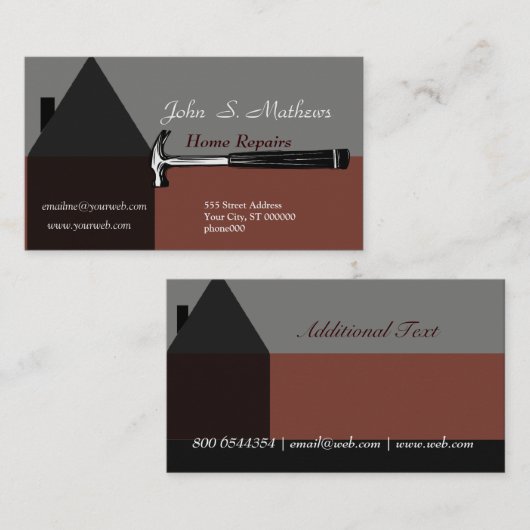 プロフェッショナルハウス建築ハンドイマンツール 名刺 (正面/裏面)