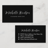 プロフェッショナルハウス清掃サービス白黒 名刺 (正面/裏面)