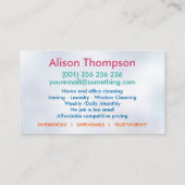 プロフェッショナルハウス清掃サービス 名刺 (裏面)