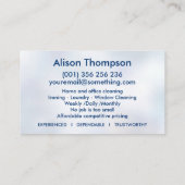 プロフェッショナルハウス清掃サービス 名刺 (裏面)