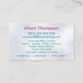 プロフェッショナルハウス清掃サービス 名刺 (裏面)