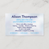 プロフェッショナルハウス清掃サービス 名刺 (裏面)