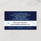 プロフェッショナルハウス清掃サービス 名刺 (裏面)