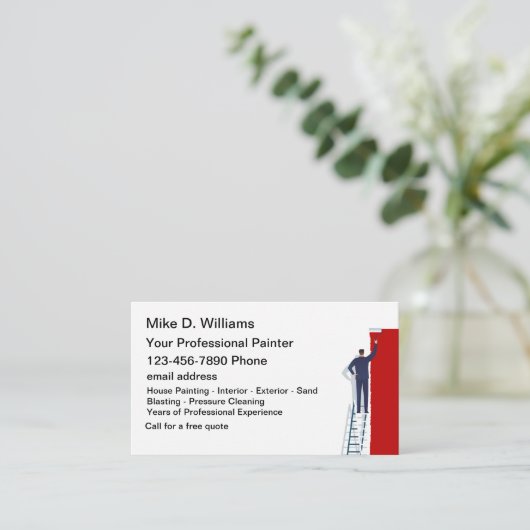 プロフェッショナルハウス絵画の編集可能名刺 名刺 (スタンド正面)