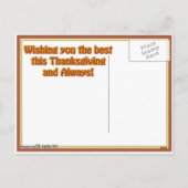 プロフェッショナルハッピーサンクスギビング シーズンポストカード (裏面)