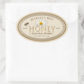 プロフェッショナルハニーラベルアイボリー金ゴールド楕円 楕円形シール (バッグ)