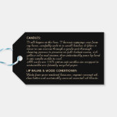 プロフェッショナルハニーラベルブラックおよび金ゴールド楕円ラベル ギフトタグ (裏面横)