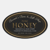 プロフェッショナルハニーラベル黒と金ゴールド楕円 楕円形シール (正面)