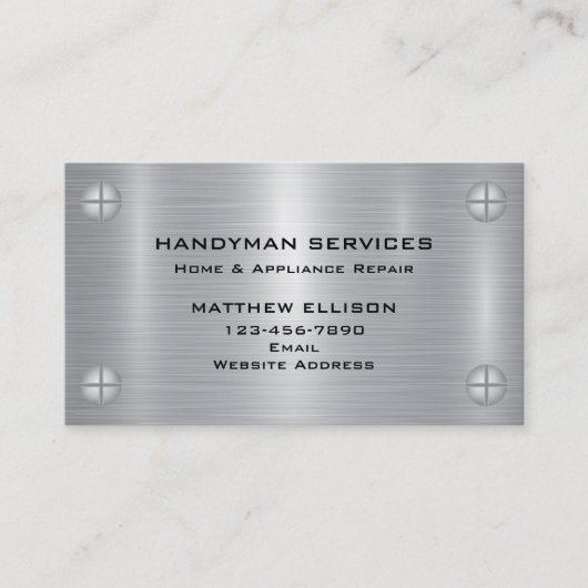 プロフェッショナルハンドマニャーホームリペアメタルスタイル 名刺 (正面)
