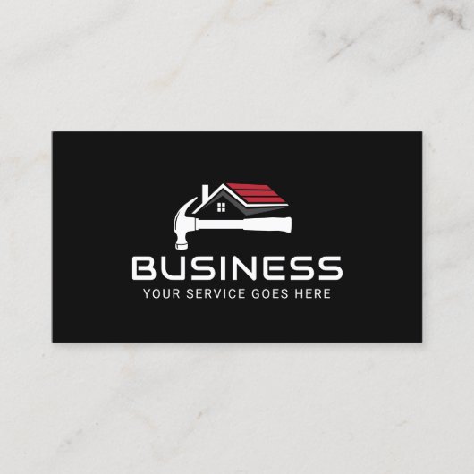 プロフェッショナルハンドマンハウス修理サービスブラック 名刺 (正面)