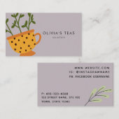 プロフェッショナルハーブティーミニマリストビジネスカード 名刺 (正面/裏面)