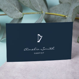 プロフェッショナルハープミニマルストエレガントネイビーブルー 名刺